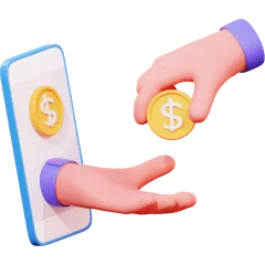 Illustration of a telephone and money exchanged
